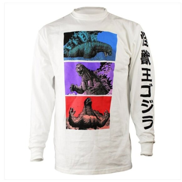 Godzilla Boxes Men's Long Sleeve Graphic T-Shirt - Picture 1 of 7